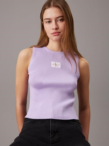 Calvin Klein WOVEN LABEL SWEATER TANK TOP Kazak Kadın