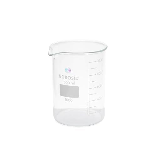 Cam Beher 1000 ml - Kısa Form Isıya Dayanıklı Beaker -%100 Borosilikat Cam
