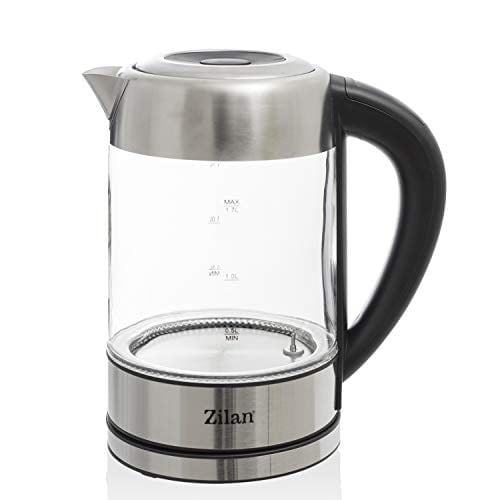 Cam su ısıtıcısı 1,7 litre | %100 BPA içermez | 2200 Watt | Renk değişimli LED aydınlatma | Paslanmaz çelik | Çaydanlık | Sıcak tutma fonksiyonu | Sıcaklık ayarı (60°C-100°C)
