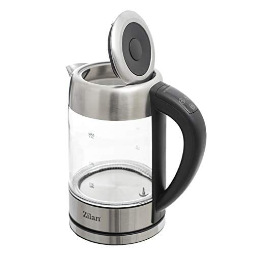 Cam su ısıtıcısı 1,7 litre | %100 BPA içermez | 2200 Watt | Renk değişimli LED aydınlatma | Paslanmaz çelik | Çaydanlık | Sıcak tutma fonksiyonu | Sıcaklık ayarı (60°C-100°C)