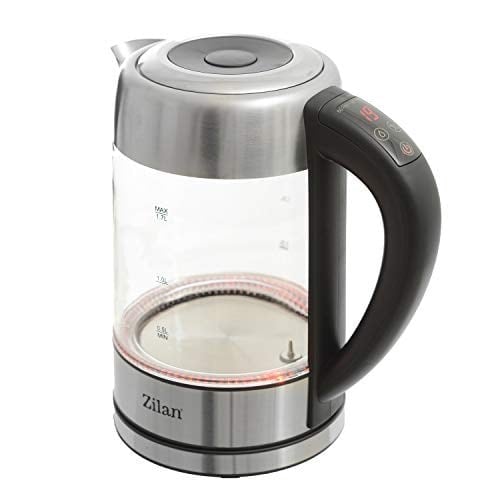 Cam su ısıtıcısı 1,7 litre | %100 BPA içermez | 2200 Watt | Renk değişimli LED aydınlatma | Paslanmaz çelik | Çaydanlık | Sıcak tutma fonksiyonu | Sıcaklık ayarı (60°C-100°C)