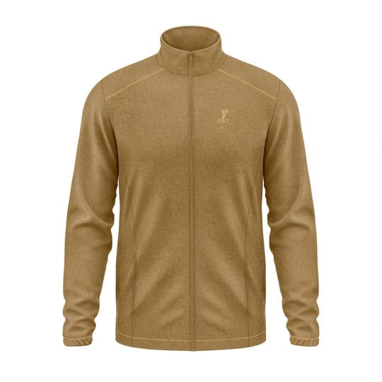 Camel Tam Fermuarlı Unisex Polar