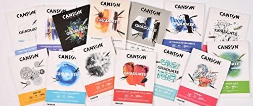 CANSON Graduate Light Grain 96 gsm A4 Eskiz Kağıt Pedi, Yapıştırılmış Kısa Taraf, 40 Doğal Beyaz Levha, Profesyonel Sanatçılar ve Öğrenciler için İdeal - Seçenekler: A4, A5