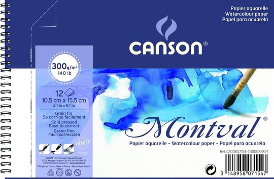 Canson Montval Eskiz ve Resim Defteri, Spiralli, 12 Sayfa, 5X15, 300G