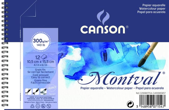 Canson Montval Eskiz ve Resim Defteri, Spiralli, 12 Sayfa, 5X15, 300G