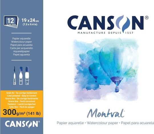 Canson Montval Eskiz ve Resim Defteri, Spiralli, 12 Sayfa, 5X21, 300G - Seçenekler: Spiral ciltli, Tek taraflı yapıştırma....