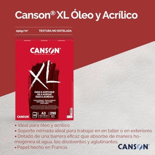 CANSON XL® Huile & Acrylique, yağlı ve akrilik boya bloğu, DIN A4, 30 yaprak, 290 g/m² - Seçenekler: DIN A4, DIN A3