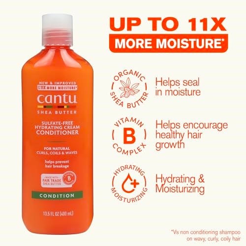 Cantu Doğal Saçlar İçin Shea Tereyağlı Krem Kremi Saç Kremi, 13,5 fl oz (Ambalaj değişebilir)