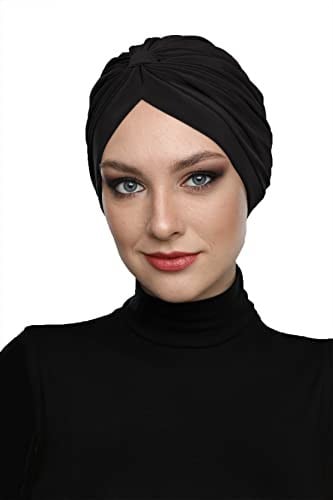 Çapraz Bantlı Hazır Türban Tesettür Havuz Bonesi
