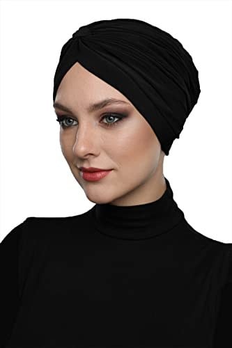 Çapraz Bantlı Hazır Türban Tesettür Havuz Bonesi