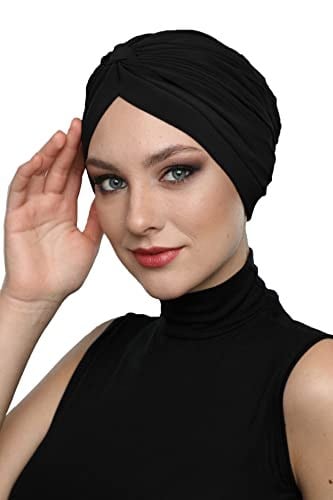 Çapraz Bantlı Hazır Türban Tesettür Havuz Bonesi