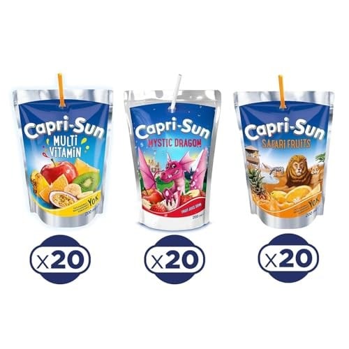 Capri-Sun Karma Set Meyve Suyu, 200 ml, 60 Adet, Multi-Vitamin, Mystic Dragon, Safari Fruits