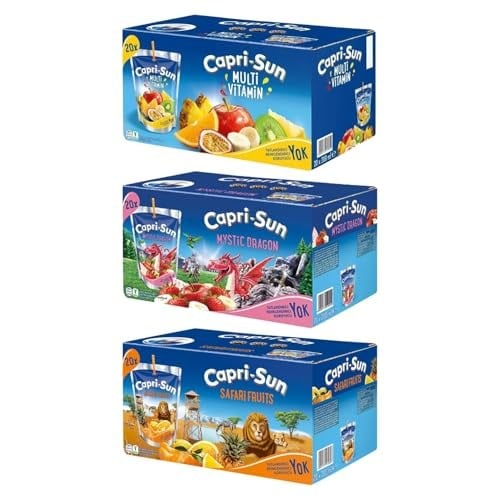 Capri-Sun Karma Set Meyve Suyu, 200 ml, 60 Adet, Multi-Vitamin, Mystic Dragon, Safari Fruits