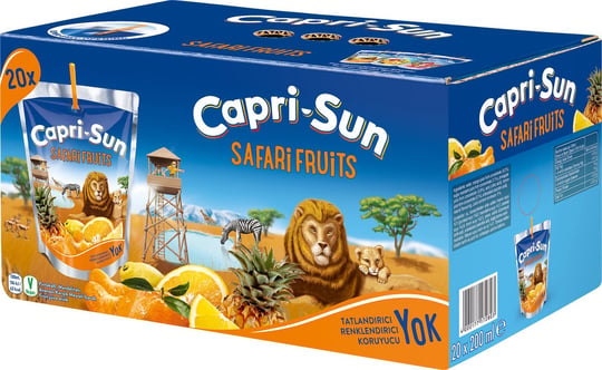 Capri-Sun Safari (Portakallı, Ananaslı, Mandalinalı) (200 ml x 20 Adet)