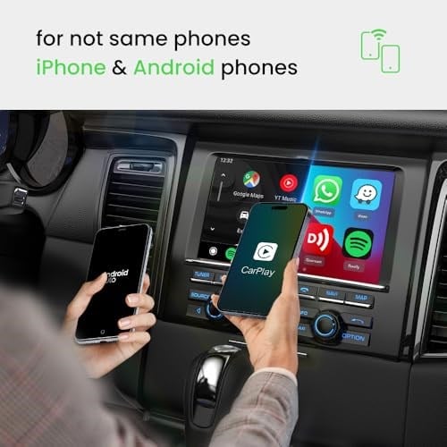 Carlinkit 5.0 - Kablolu CarPlay ve Kablolu Android Auto Cars için Kablosuz CarPlay Adaptörü 2air - Basit Tasarım | Kablosuz Kablolu | Otomatik Bağlantı | Çevrimiçi Yükseltme | Yaygın Uyumlu