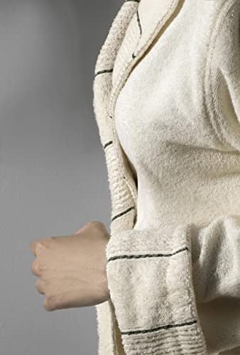 Carmine Robe Cream - Ekstra Yumusak, Modern ve Ozel Tasarim%100 Pamuk unisex SALYAKA Bornoz