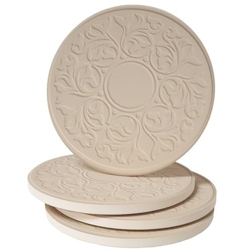 Casa Bruno Embossed Victorian Lace – içecekler altlık aus Kumtaşı – 4lü Hediye Paketi