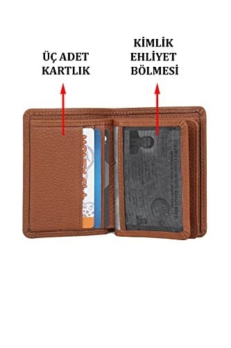 Case Club On Bölmeli Deri Kartlık Kimlik Ehliyet ve Kağıt Para Bölmeli Taba