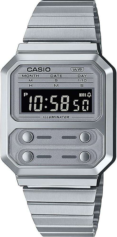 Casio A100WE-7BDF Kol Saati, Gri, Standart