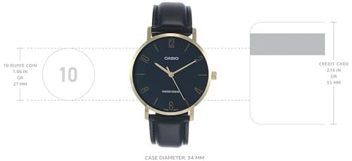 Casio Erkek MTP-VT01GL-1B2UDF Standart Kol Saati, Siyah, Standart