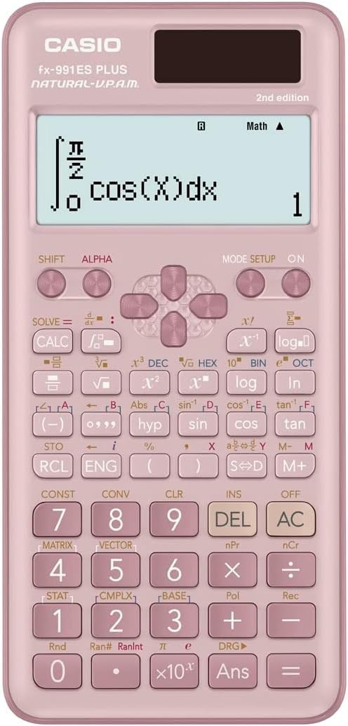 Casio FX-991ES Plus Pembe 2. Versiyon Bilimsel Fonksiyonlu Hesap Makinesi
