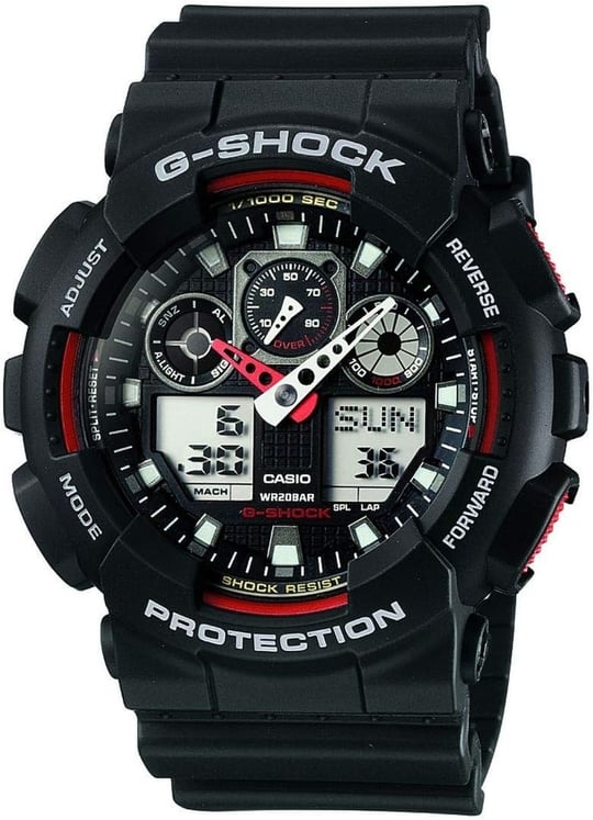 Casio G-Shock Mens Watch in Resin with Anti Slip Over Sized Buttons - Water Resistant & Anti Magnetic