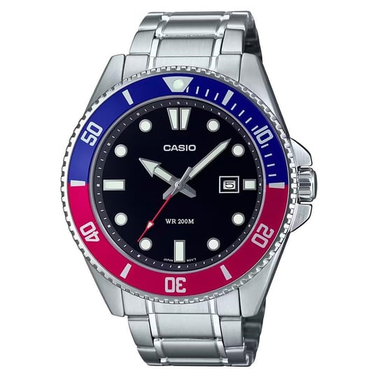 Casio MDV-107D-1A3VDF Kol Saati, Kırmızı-Mavi, Standart