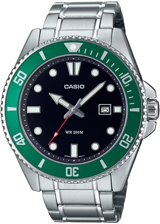 Casio MDV-107D-3AVDF Kol Saati, Gri-Yeşil, Standart