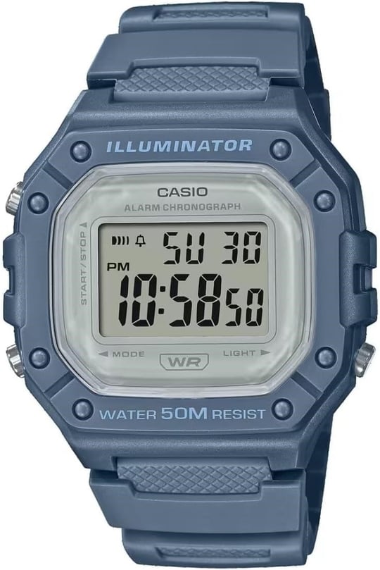 Casio W-218HC-2AVDF Kol Saati, Mavi, Standart