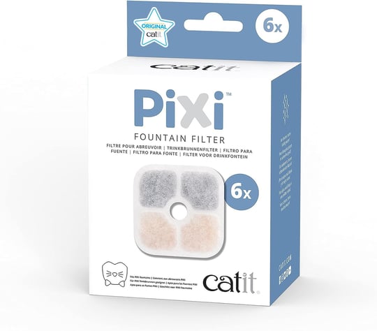 Catit 43722 Pixi yedek filtre, Catit Pixi su çeşmesi için içme çeşmesi filtresi, 6lı paket