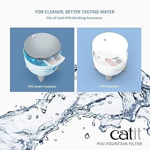Catit 43722 Pixi yedek filtre, Catit Pixi su çeşmesi için içme çeşmesi filtresi, 6lı paket