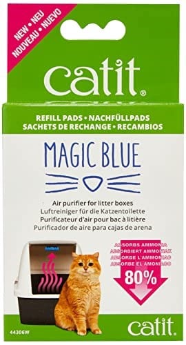 Catit Magic Blue, kum kutuları için koku filtresi, 3 ay boyunca yedek filtre pedleri paketi, Magic Blue başlangıç ​​seti için, kum kutuları içi - Seçenekler: kediler, Kedi Kumu Kutusu Hava Temizleyici