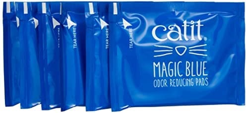 Catit Magic Blue, kum kutuları için koku filtresi, 3 ay boyunca yedek filtre pedleri paketi, Magic Blue başlangıç ​​seti için, kum kutuları içi - Seçenekler: kediler, Kedi Kumu Kutusu Hava Temizleyici