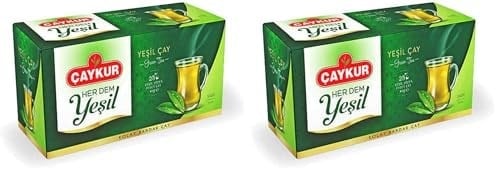 Çaykur Yeşilçay Süzme Poşet Sade 40 gr x 12 2li paket