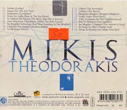 Cd Mikis Theodorakis The Best Of Greek Composers 1 Cd