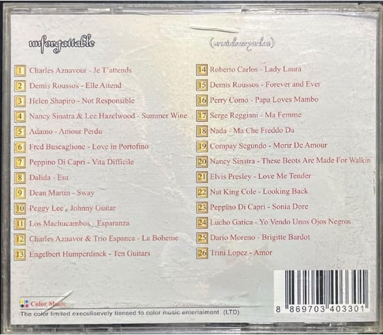 CD Unforgattable 26 Golden Songs CD