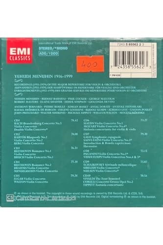 Cd Yehudi Mehunin The Violinist 10 Cd Lik Set