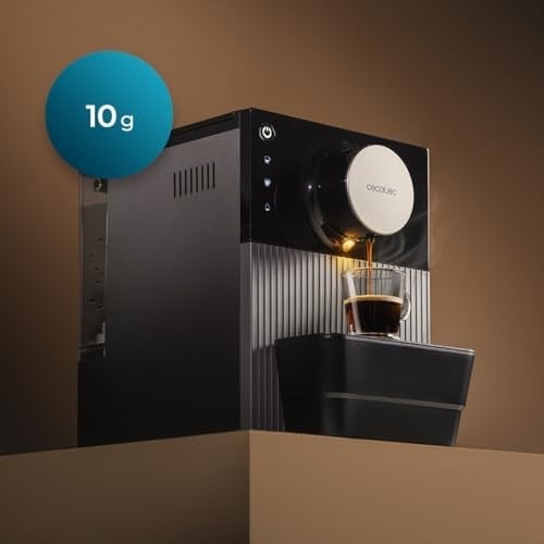 Cecotec Cremmaet Küp Kompakt Süper Otomatik Kahve Makinesi, 1350W, 10g Pres Sistemi, Ön İnfüzyon Sistemi, 19 Bar, Termoblok Sistemi, 5 Taşlama Seviyesi, Dokunmatik Kontrol Paneli