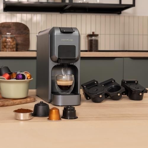 Cecotec Kapsül Kahve Makinesi Freestyle Kompakt Siyah. 1350W, Termoblok Isıtma, 20 Bar Forcearoma Teknolojisi, 4ü 1 Arada Espresso Makinesi. Çekilmiş Kahve, Dolce Gusto, Nespresso ve K-Fee için