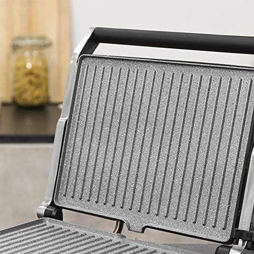 Cecotec Rock´n Grill 2400 ultra hızlı taş kaplama, RockStone 180 derece açıklık ve yüzen üst plaka, 2400 W