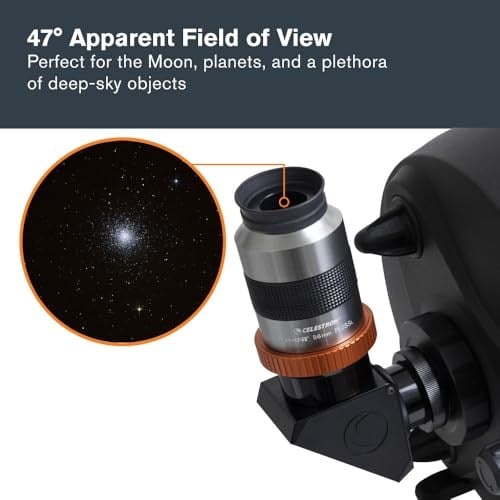 Celestron 93328 Omni 2 inç mercek, 56 mm ultra uzun odak uzaklığı ve üstün ışık iletimi – Derin gökyüzü yıldız kümeleri, yıldız bulutları ve galaksileri izlemek için, gümüş/siyah