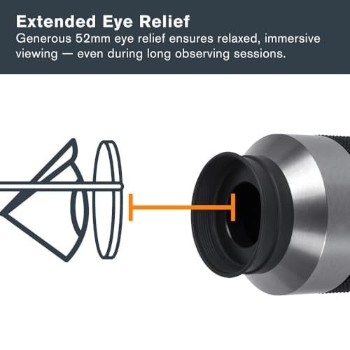 Celestron 93328 Omni 2 inç mercek, 56 mm ultra uzun odak uzaklığı ve üstün ışık iletimi – Derin gökyüzü yıldız kümeleri, yıldız bulutları ve galaksileri izlemek için, gümüş/siyah