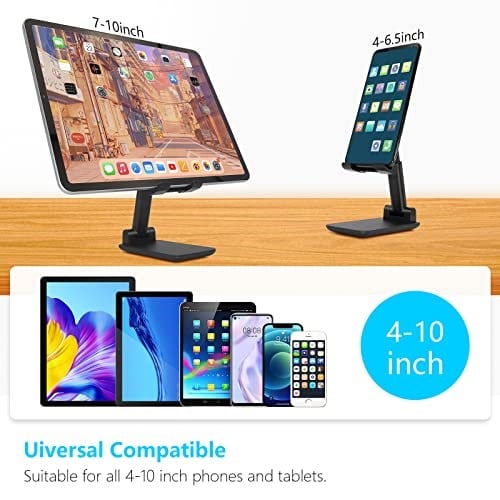 Cep Telefonu Standı, Katlanır Masaüstü Telefon Standı, Açı Yüksekliği Ayarlanabilir Cep Telefonu Tutacağı, Masa, Ofis, Tablet Standı Tüm Telefonlarla Uyumlu 10-25 cm Cep Telefonu/Tablet