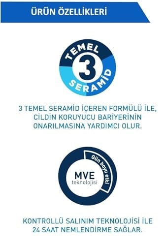 CeraVe-Nemlendirici Losyon Kuru Ciltler Seramid ve Hyalüronik Asit İçerikli Yüz Vücut 236ml 3337875597210