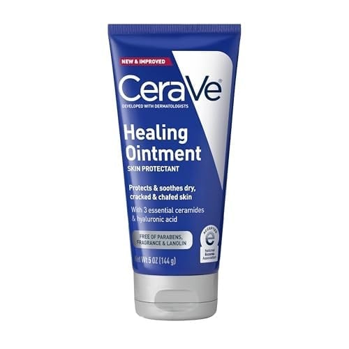 CeraVe Şifa Merhemi | Hyaluronik Asit ve Seramidli Kuru Ciltler için Nemlendirici Petrolatum Cilt Koruyucu | Lanolin İçermez ve Kokusuz | 5 Ons