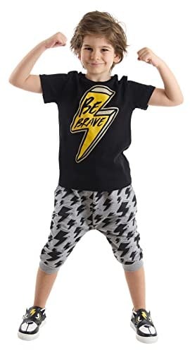 Cesur Ol Erkek Çocuk T-shirt Kapri Şort Takım