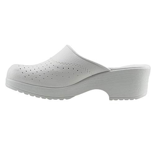 Ceyo 9878-14 Anatomik Taban Kadın Sabo Terlik Beyaz 35-40