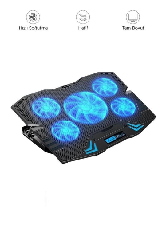 CF-05 Ayarlanabilir Dizüstü Bilgisayar Rgb Soğutma Fanı Siyah CF-050690