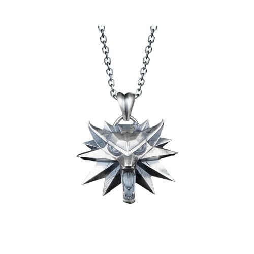 CHARMORA 925 Ayar Gümüş Kurt Kolye Erkek – Witcher Kurt Madalyon Viking Gotik Tasarım