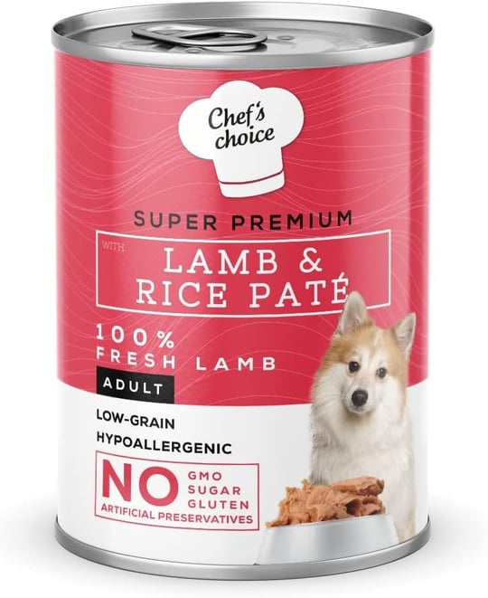 Chefs Choice Yetişkin Köpekler İçin, Hipoalerjenik, Kuzu Etli Ve Pirinçli Ezme, 400 g x 12 Adet